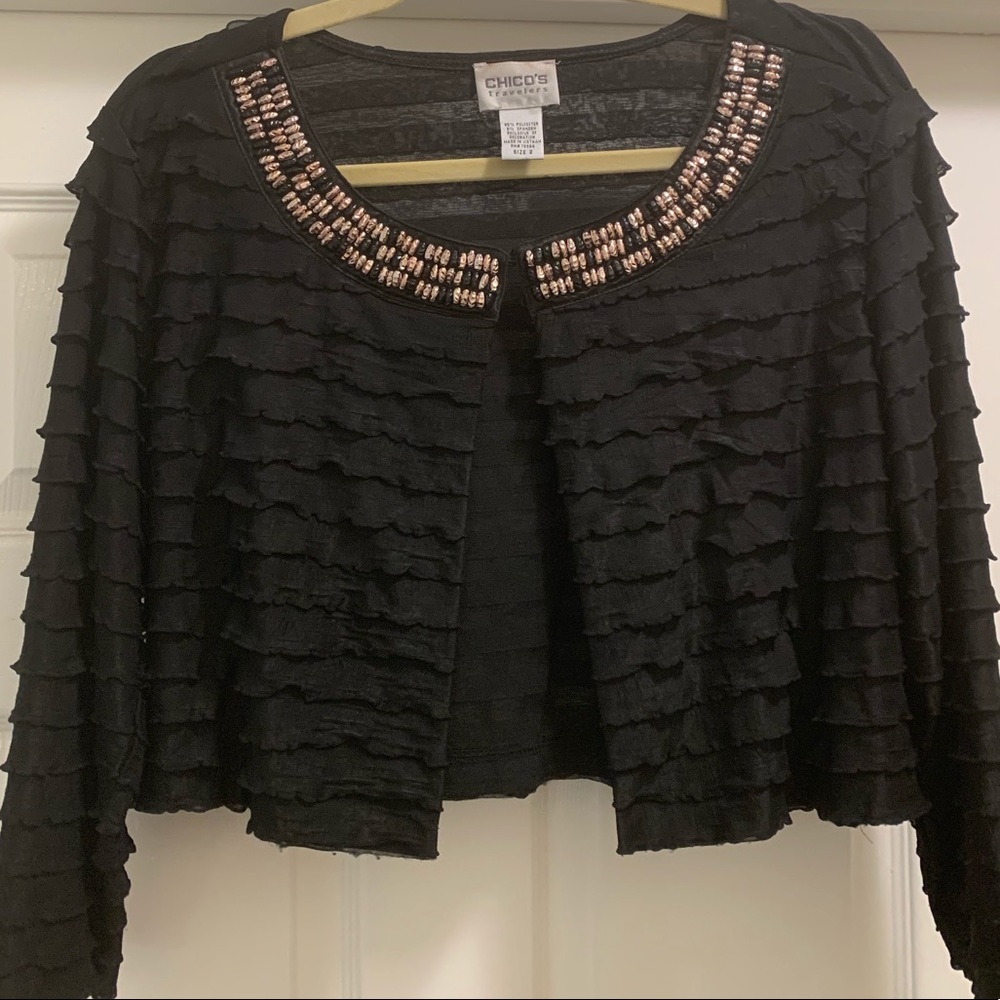 Fun Chico’s cropped cardigan